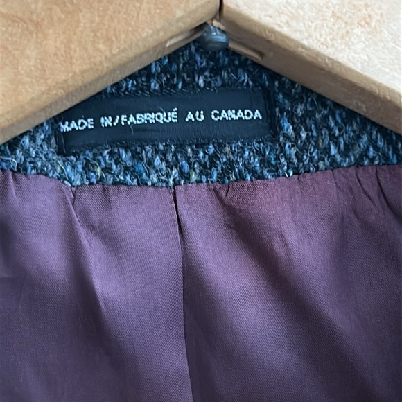 Moores Harris Tweed Blue Gray Wool Blazer Men’s 44R Single Breasted Sportscoat - Picture 12 of 16